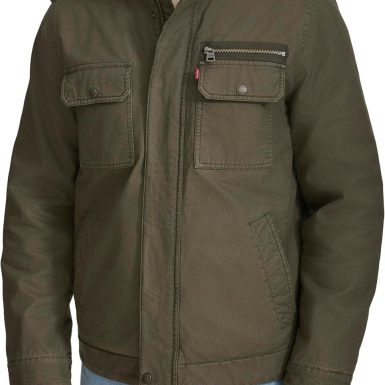 Mens Washed Cotton Military Jacket (Regular & Big & Tall Sizes)