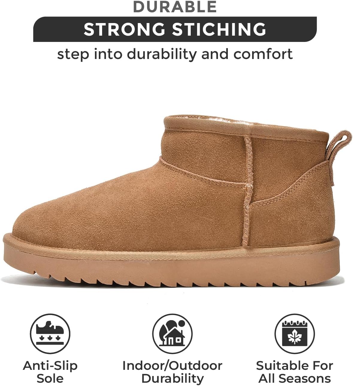Project Cloud Genuine Suede Ankle Boots for Women - Water Resistant with Memory Foam Insole Winter Boots for Women - Trending Shoes & Comfortable Women's Ankle Boots (Hippy) - Image 2
